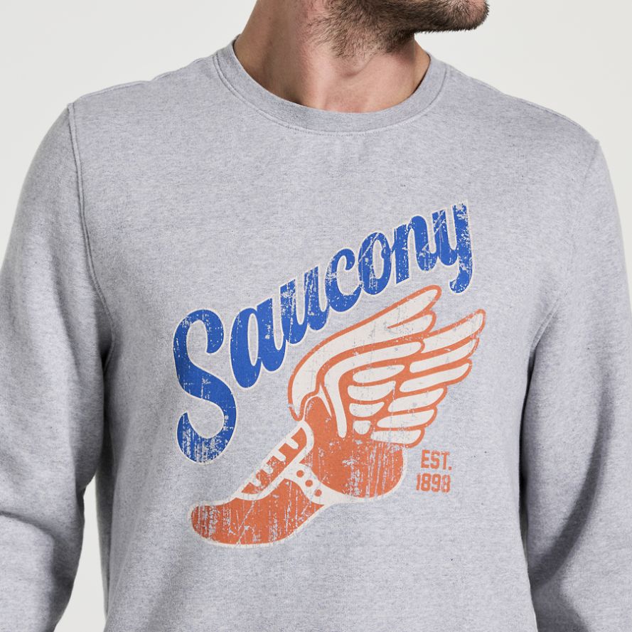 Saucony Rested Sweatshirt Herre Lyse Grå | Norge-465917