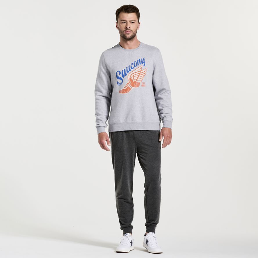 Saucony Rested Sweatshirt Herre Lyse Grå | Norge-465917