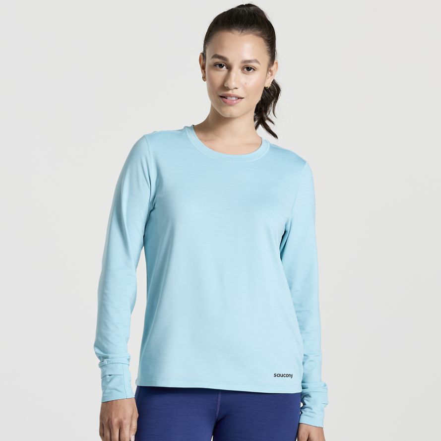 Saucony Boulder Sweatshirt Dame Blå | Norge-761289