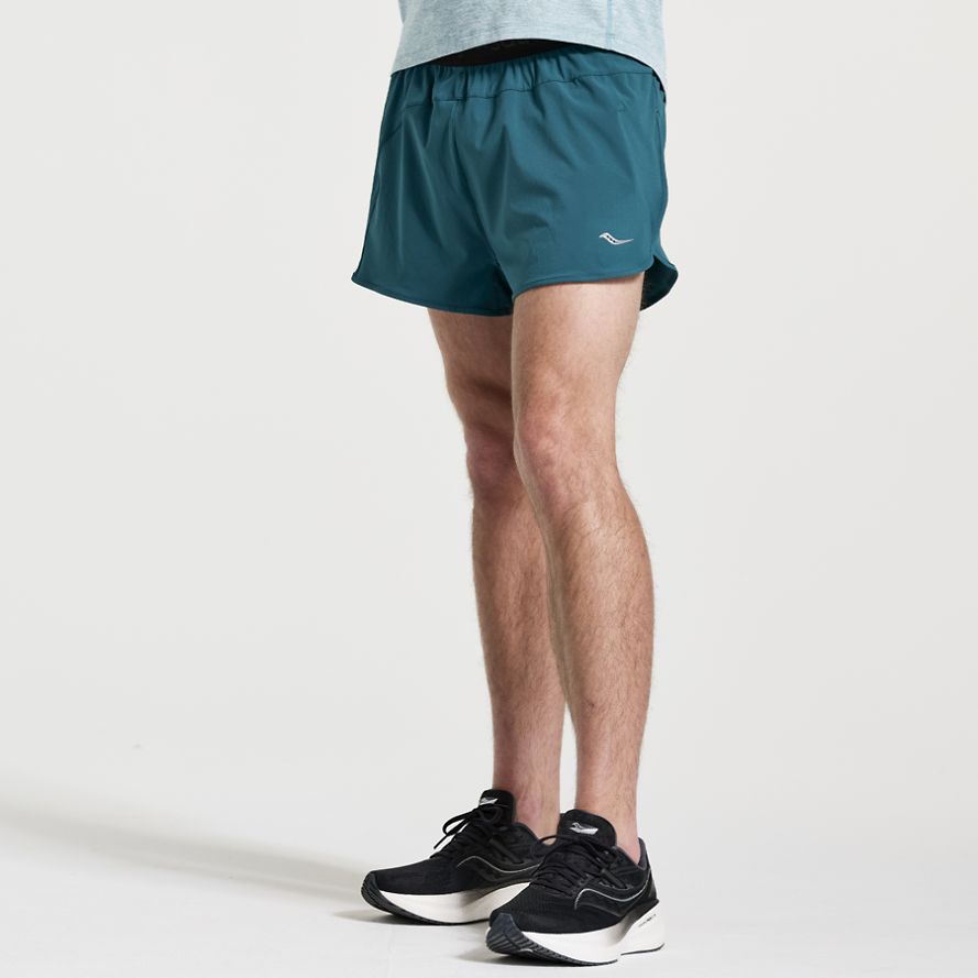 Saucony Outpace 2.5" Løpeshorts Herre Lyse Blå | Norge-283064