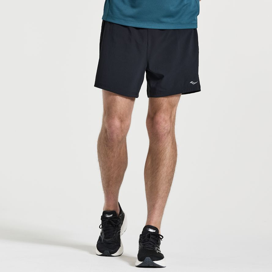 Saucony Outpace 5" Løpeshorts Herre Svarte | Norge-791348
