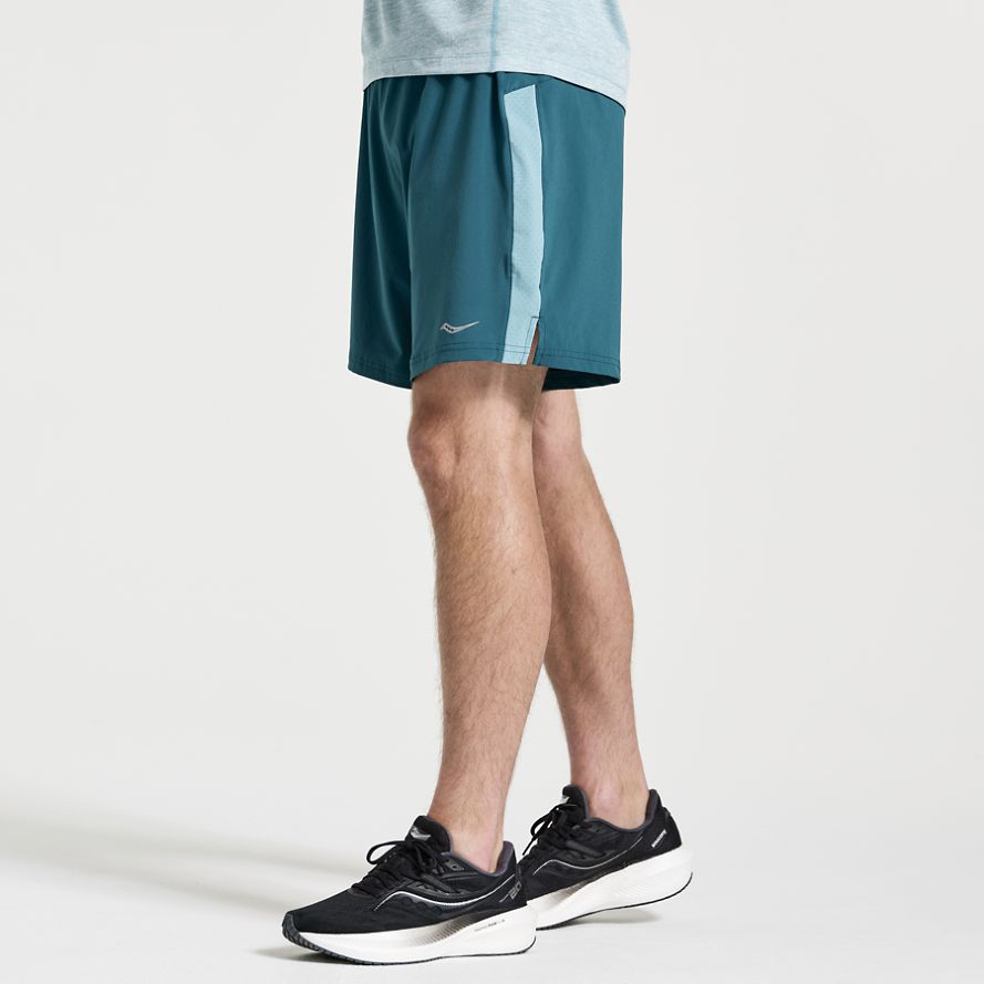 Saucony Outpace 7" Løpeshorts Herre Lyse Blå | Norge-869137