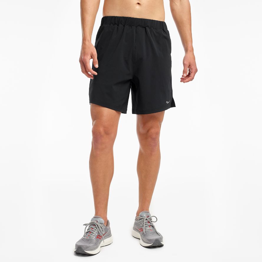 Saucony Outpace 7" Løpeshorts Herre Svarte | Norge-275041