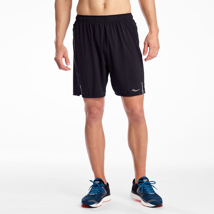 Saucony Outpace 7" Løpeshorts Herre Svarte | Norge-501689