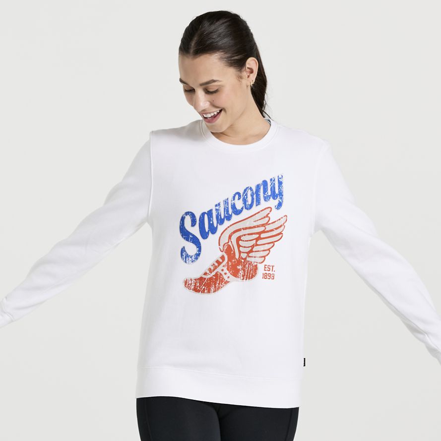 Saucony Rested Sweatshirt Dame Hvite | Norge-081564