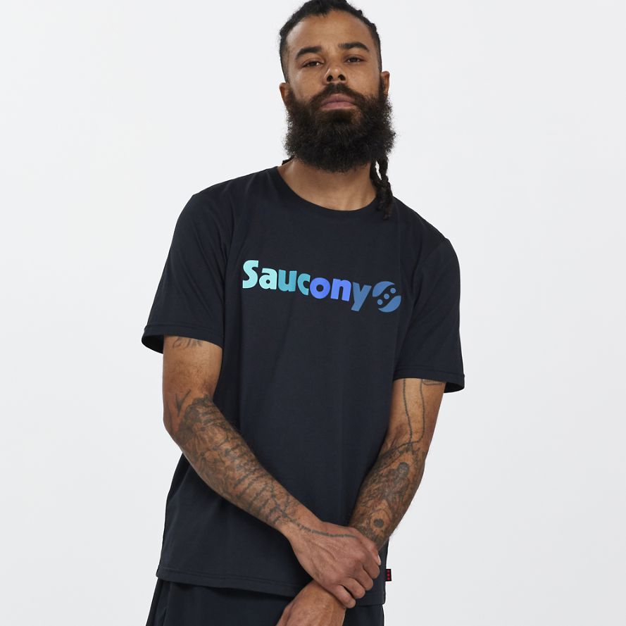 Saucony Rested T-skjorte Herre Svarte | Norge-064871