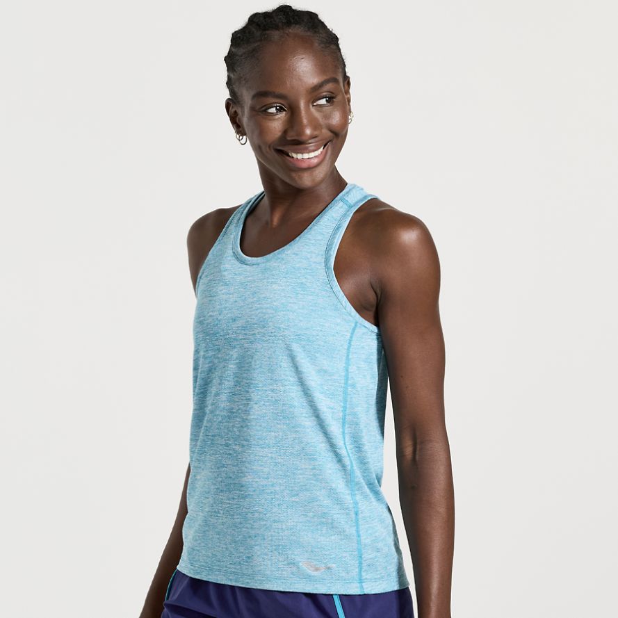 Saucony Stopwatch Singlet Dame Turkis | Norge-642730